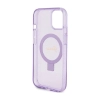 Guess Ring Stand Script Glitter MagSafe - Etui iPhone 15 (fioletowy)