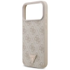 Guess Leather 4G Triangle Strass MagSafe - Etui iPhone 17 Pro Max (różowy)