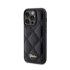 Guess Quilted Metal Logo - Etui iPhone 15 Pro (czarny)