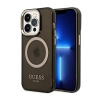 Guess Gold Outline Translucent MagSafe - Etui iPhone 14 Pro (czarny)
