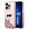 Karl Lagerfeld Liquid Glitter NFT Karl's Head - Etui iPhone 14 Pro (różowy)