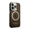 Guess Gold Outline Translucent MagSafe - Etui iPhone 14 Pro (czarny)