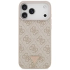 Guess Leather 4G Triangle Strass MagSafe - Etui iPhone 17 Pro Max (różowy)