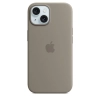 Apple Silicone Case - Silikonowe etui z MagSafe do iPhone 15 (popielaty brąz)