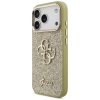 Guess Fixed Glitter Big 4G Metal Frame - Etui iPhone 17 Pro (złoty)