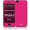 Nexgen Skins - Zestaw skórek na obudowę z efektem 3D iPhone SE (2016) / iPhone 5s / iPhone 5 (Alligator Fuchsia 3D)