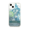 Guess Liquid Glitter Flower - Etui iPhone 13 (niebieski/zielony)