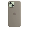 Apple Silicone Case - Silikonowe etui z MagSafe do iPhone 15 (popielaty brąz)