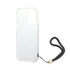 Guess 4G Print Cord - Etui ze smyczką iPhone 14 Pro (brązowy)