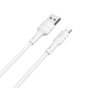 Borofone Silicone - kabel połączeniowy USB do Lightning 1m (biały)