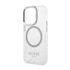 Guess Metal Outline MagSafe - Etui iPhone 14 Pro Max (przezroczysty / srebrny)