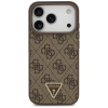Guess Leather 4G Triangle Strass MagSafe - Etui iPhone 17 Pro (brązowy)