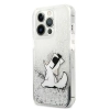 Karl Lagerfeld Liquid Glitter Choupette Fun - Etui iPhone 13 Pro Max (srebrny)