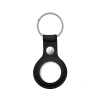 Crong Leather Case with Key Ring - Skórzane etui ochronne brelok do Apple AirTag (czarny)
