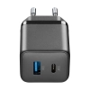 Cellularline Multipower Micro GaN - Ładowarka sieciowa USB-C & USB-A Power Delivery 30W (czarny)