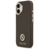 Guess Grained Strass Logo MagSafe - Etui iPhone 17 (brązowy)