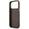 Guess Grained Strass Logo MagSafe - Etui iPhone 17 Pro Max (brązowy)