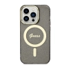 Guess Glitter Gold MagSafe - Etui iPhone 14 Pro (Czarny)
