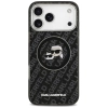 Karl Lagerfeld IML Glitter Karl & Choupette Heads Logo MagSafe - Etui iPhone 17 Pro Max (czarny)