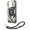 Guess Palm Trees Triangle Pearl Strap MagSafe - Etui do iPhone 16 Pro (czarny)