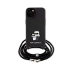 Karl Lagerfeld Crossbody Saffiano Metal Pin Karl & Choupette - Etui iPhone 15 (czarny)
