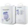 Guess Glossy Effect Printed Classic Logo & Charm - Słuchawki Bluetooth TWS + etui ładujące (lawendowy)