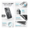 Speck Presidio Lux Grip ClickLock & Magsafe - Etui iPhone 15 / iPhone 14 / iPhone 13 (Clear / Platinium Glitter / Chrome Finish / Serene Silver)