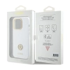 Guess Silicone Logo Strass 4G - Etui iPhone 15 Pro (biały)