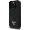 Guess Grained Hot Stamp Peony Triangle Logo MagSafe - Etui do iPhone 16 Pro Max (czarny)