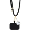 Hello Kitty Patch & Kitty Head Charm - Uniwersalny pasek / smyczka do telefonu (czarny)