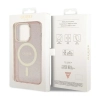 Guess Glitter Gold MagSafe - Etui iPhone 14 Pro (Różowy)