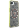 Guess IML Metal Glitter 4G Circle Triangle MagSafe - Etui do iPhone 16e (brązowy)