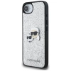 Karl Lagerfeld Fixed Glitter Karl & Choupette Heads Metal Pin - Etui do iPhone 16e (srebrny)