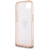 Guess IML Metal Glitter 4G Circle Triangle MagSafe - Etui do iPhone 16e (różowy)