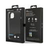 BMW Leather Carbon Blue Line  - Etui iPhone 14 Plus (Czarny)