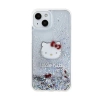 Hello Kitty Liquid Glitter Charms Kitty Head - Etui iPhone 15 (srebrny)