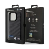 BMW Leather Carbon Blue Line - Etui iPhone 15 Pro (czarny)