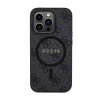 Guess 4G Collection Leather Metal Logo MagSafe - Etui iPhone 15 Pro Max (czarny)
