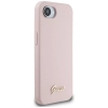 Guess Silicone Script Metal Logo MagSafe - Etui do iPhone 16e (różowy)