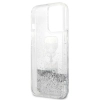 Karl Lagerfeld Liquid Glitter Karl & Choupette Head - Etui iPhone 13 Pro Max (srebrny)