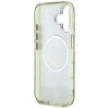 Guess Glitter Flowers Triangle Buttons MagSafe - Etui do iPhone 16 zielony
