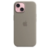 Apple Silicone Case - Silikonowe etui z MagSafe do iPhone 15 (popielaty brąz)