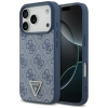 Guess Leather 4G Triangle Strass MagSafe - Etui iPhone 17 Pro (niebieski)
