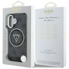 Guess IML Metal Glitter 4G Circle Triangle MagSafe - Etui do iPhone 16 (czarny)