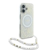 Guess IML Flowers Allover Electro With Pearl Strap MagSafe - Etui iPhone 16 (biały)