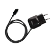 PURO Mini Travel Charger - Przenośna ładowarka sieciowa z kablem Micro USB (czarny)