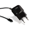 PURO Mini Travel Charger - Przenośna ładowarka sieciowa z kablem Micro USB (czarny)