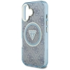 Guess IML Metal Glitter 4G Circle Triangle MagSafe - Etui do iPhone 16 (niebieski)