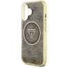 Guess IML Metal Glitter 4G Circle Triangle MagSafe - Etui do iPhone 16 (brązowy)