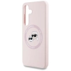 Karl Lagerfeld Silicone Double Heads And Circle MagSafe - Etui Samsung Galaxy S25 (różowy)